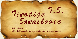 Timotije Samailović vizit kartica